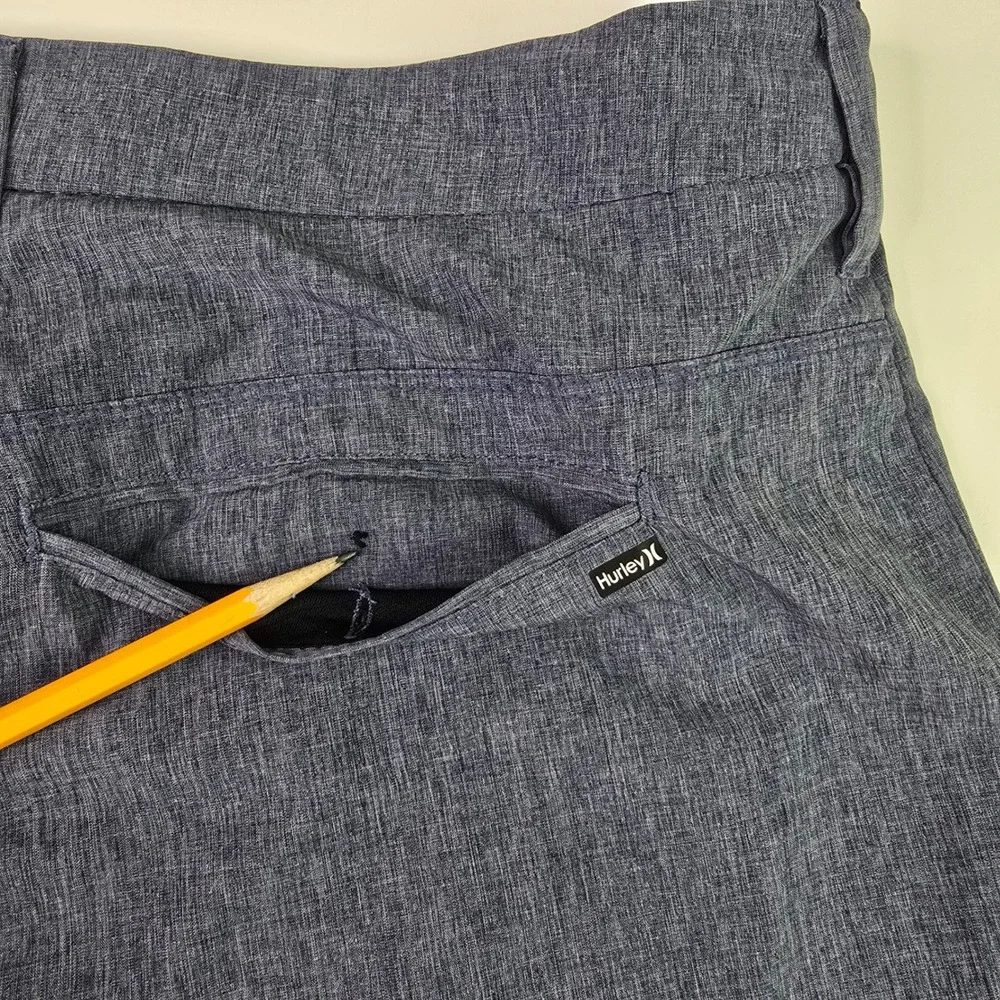Hurley Phantom Mens Walkshorts Size 36 Blue Grey Heathered Stretch F2341-00